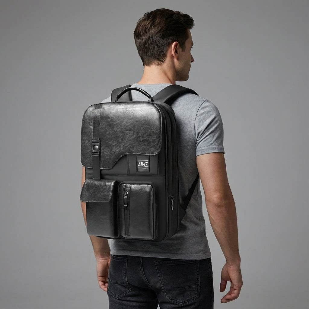 Stijlvolle unisex anti diefstal rugzak, zakelijk en uitbreidbaar, perfect voor laptop en documenten.