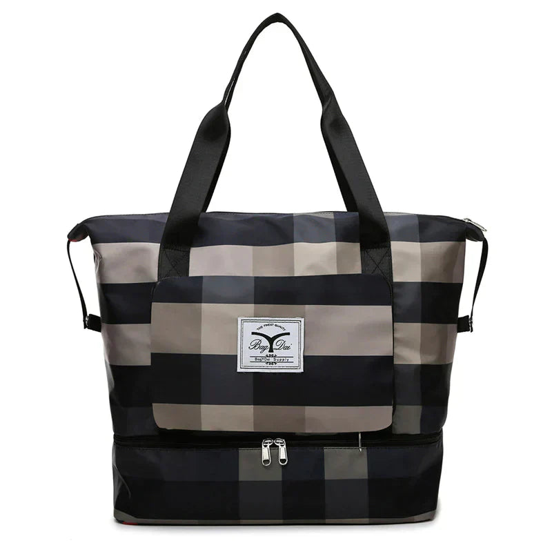 Opvouwbare FlexiCarry reistas, ideaal voor handbagage, compact op te bergen na gebruik.