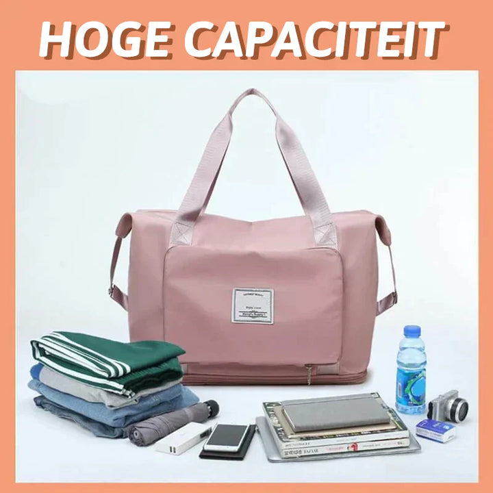 Waterdichte opvouwbare FlexiCarry reistas, perfect voor weekendtrips als handbagage.