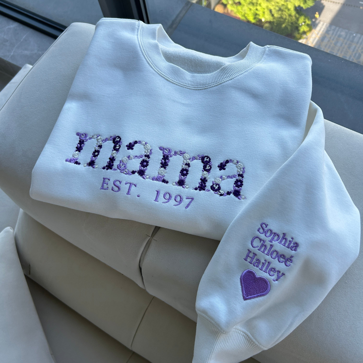 Stijlvol gepersonaliseerd Moederdag sweatshirt of hoodie voor dames. Uniek en comfortabel kledingstuk, perfect cadeau voor mama.