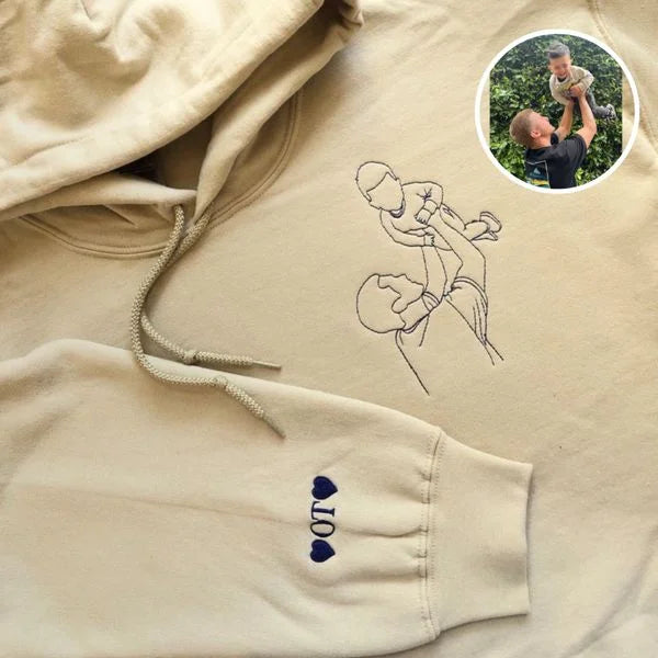 Comfortabel gepersonaliseerd T-shirt met geborduurde foto, een draagbaar kunstwerk en speciaal cadeau.