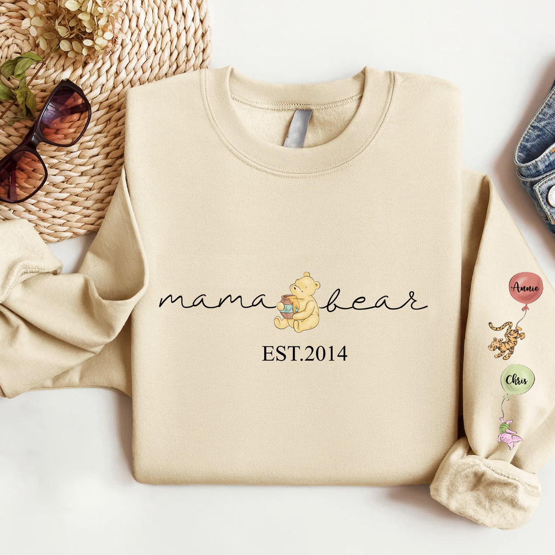 Comfortabel unisex sweatshirt met gepersonaliseerde namen, perfect voor casual familie kleding.