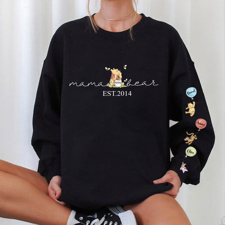 Warme gepersonaliseerde hoodie met namen, een uniek en comfortabel cadeau voor mama of Moederdag.