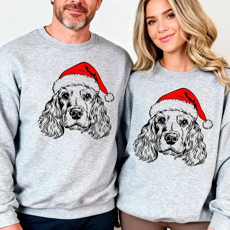 Gepersonaliseerde unisex kersttrui met huisdierfoto. Comfortabel kerstcadeau voor de feestdagen.