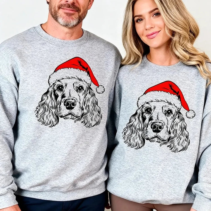Gepersonaliseerde unisex kersttrui met huisdierfoto. Comfortabel kerstcadeau voor de feestdagen.