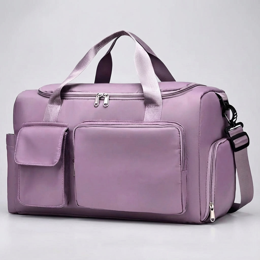 Comfortabele schoudertas en handtas voor sport of weekend, met ruime opslag en een schoenenvak.