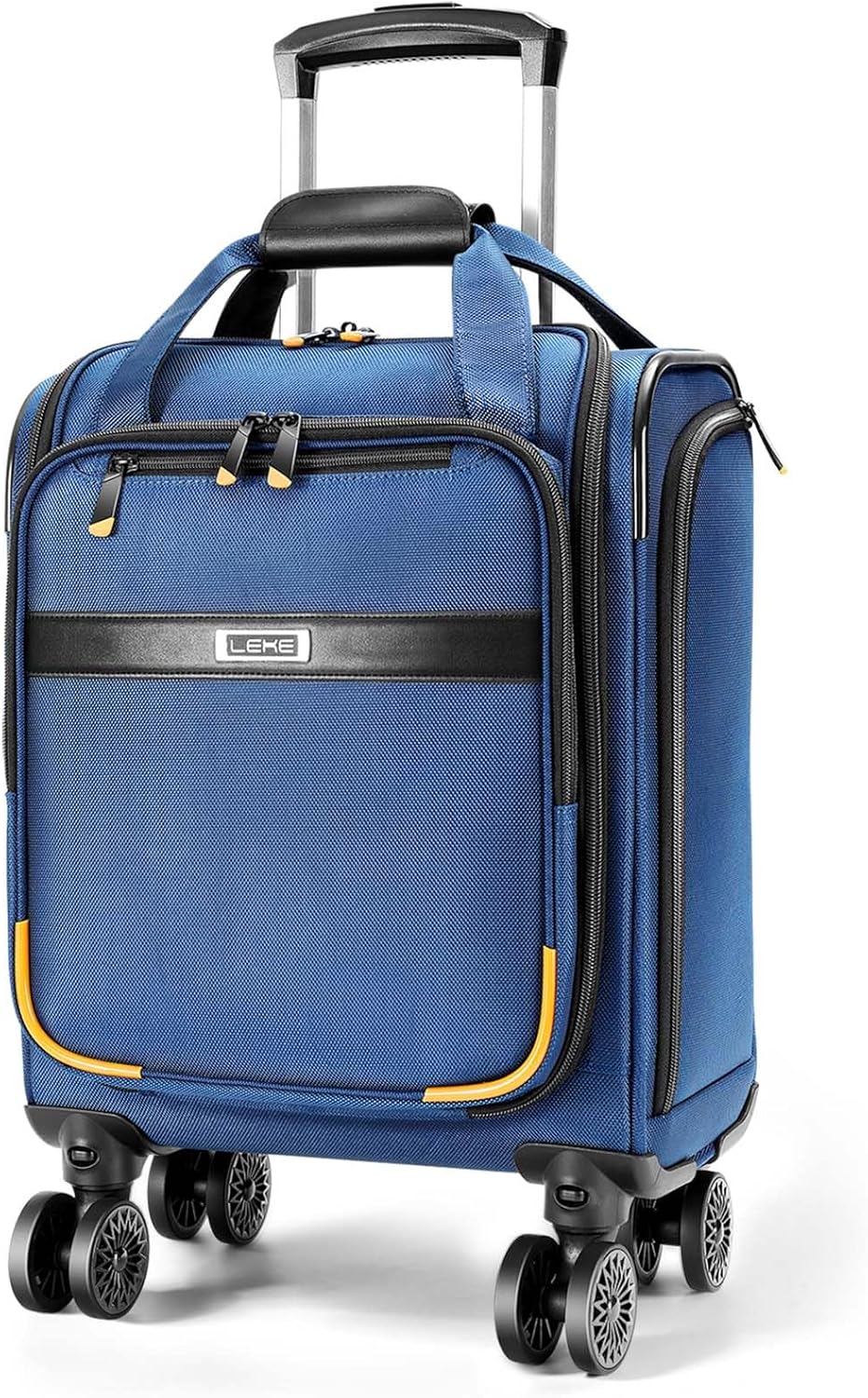 Compacte onderstoel handbagage trolley, perfect als reistas met laptopvak en soepele spinnerwielen.