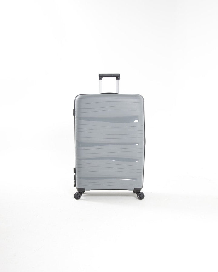 Zijaanzicht van de Oslo reiskoffer. Harde koffer, unisex model met TSA-slot, lichtgewicht voor elke reis.