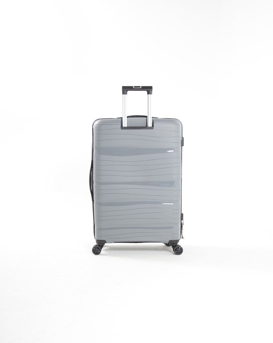 De Oslo reiskoffer open, tonend het georganiseerde interieur. Efficiënte en duurzame bagage voor reizigers.