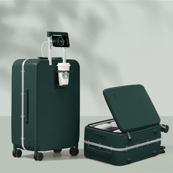 Duurzame unisex hardshell koffer Turin met ijzersterk aluminium frame, TSA-slot en handige USB poort voor elke reis.