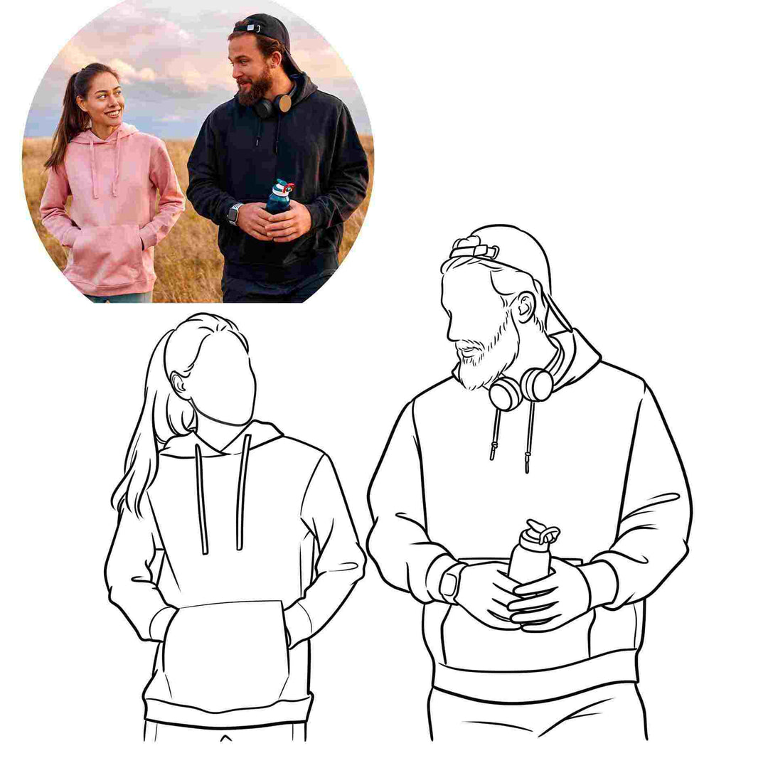Gepersonaliseerde unisex hoodie met fotoborduurwerk, origineel cadeau idee voor elke gelegenheid.