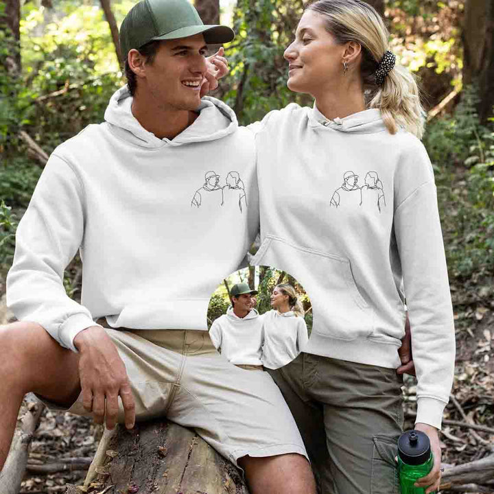 Hoogwaardige custom unisex hoodie met fotoborduurwerk, de ultieme gepersonaliseerde trui.