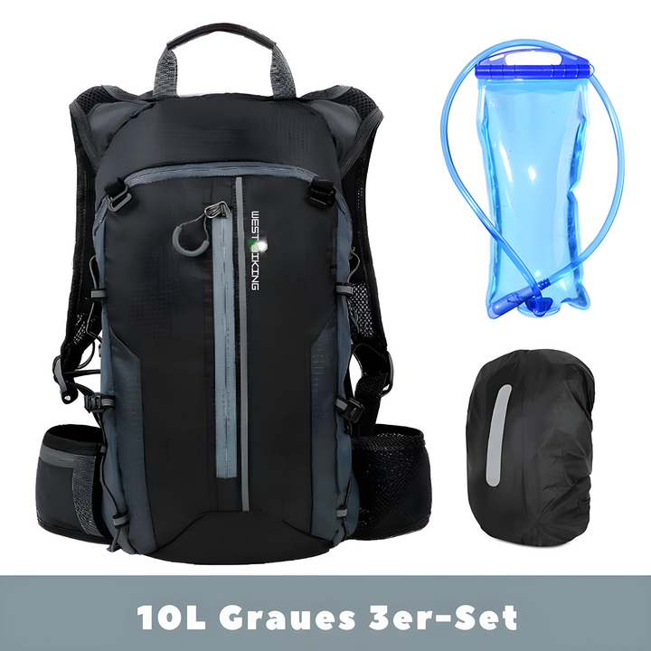 Zijaanzicht van de ergonomische HydroRide outdoorrugzak, voor maximaal comfort.