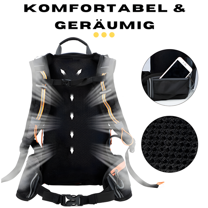 HydroRide campingrugzak met drinkzak, essentieel voor avontuurlijke kampeertrips.