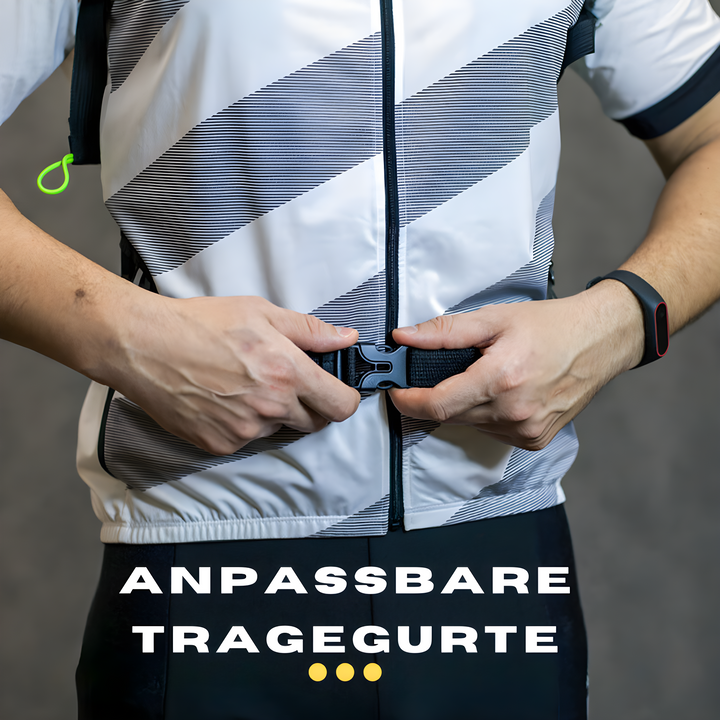 Detail van het hydratatiesysteem in de HydroRide sportrugzak, klaar voor gebruik.