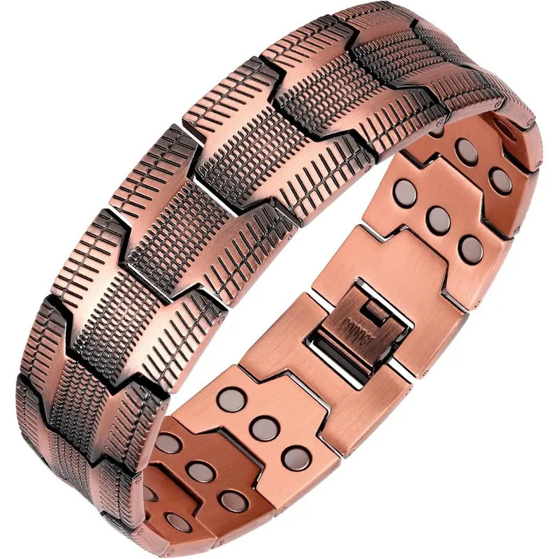 Unisex koperen magnetische armband, bevordert energie en balans voor dagelijks welzijn.