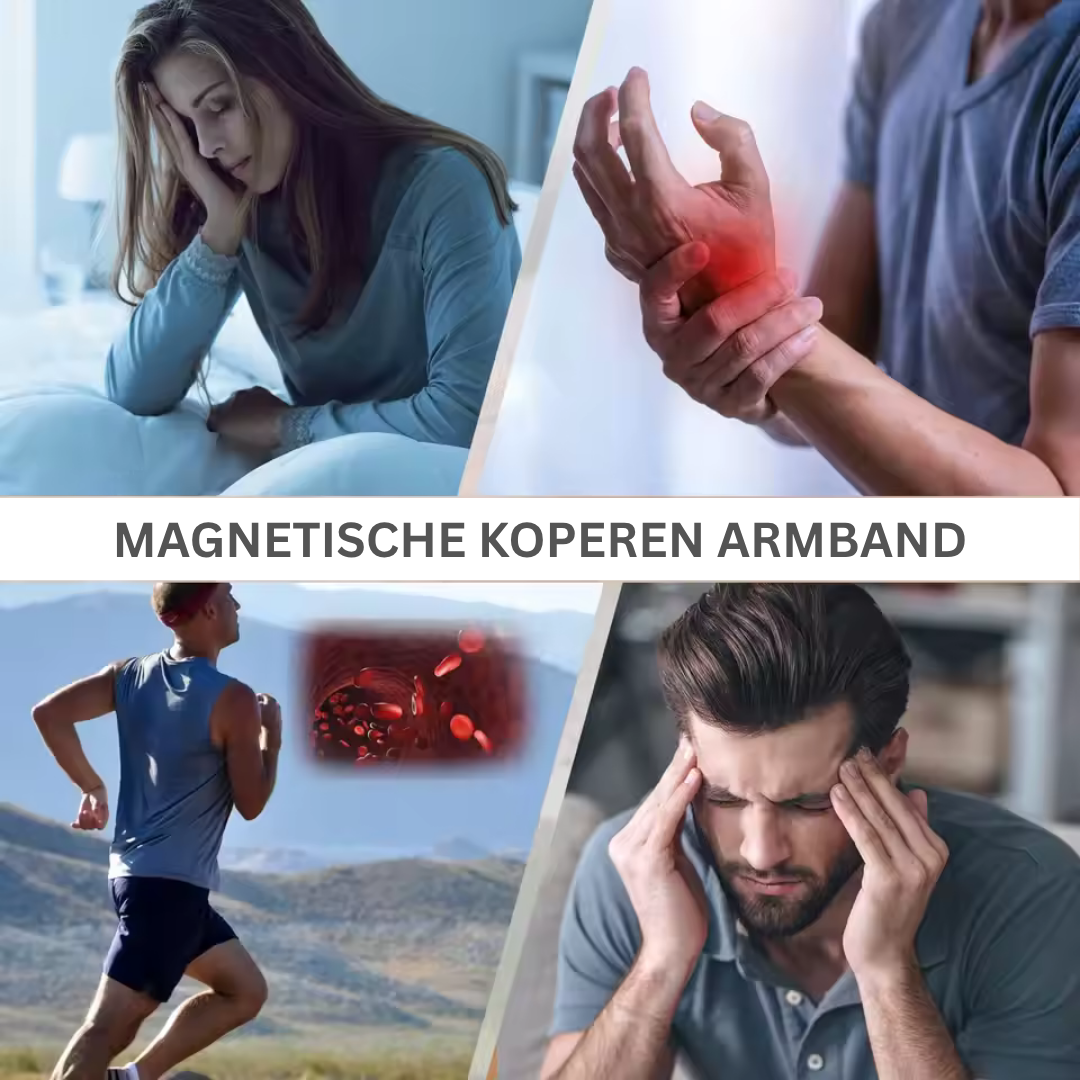 Comfortabele koperen magnetische armband, ideaal als sieraad voor energie en balans.