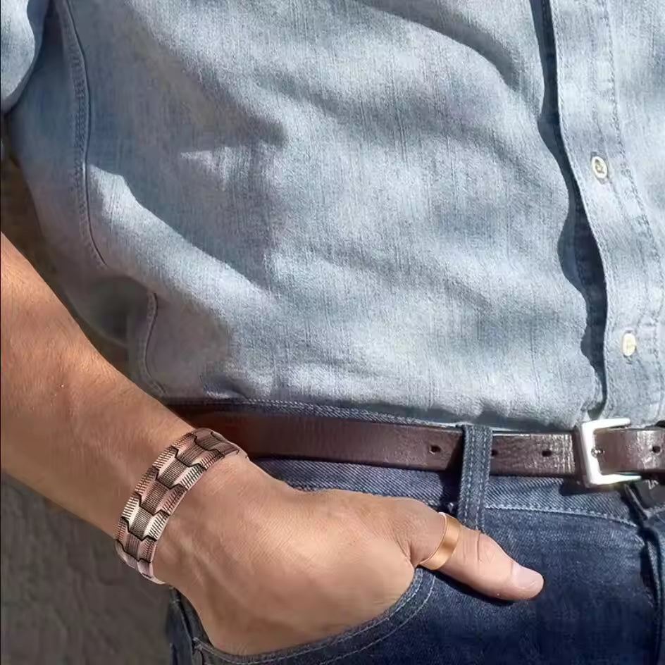 Magnetische koperen polsband, perfect cadeau voor wellness en een betere gezondheid. Unisex.