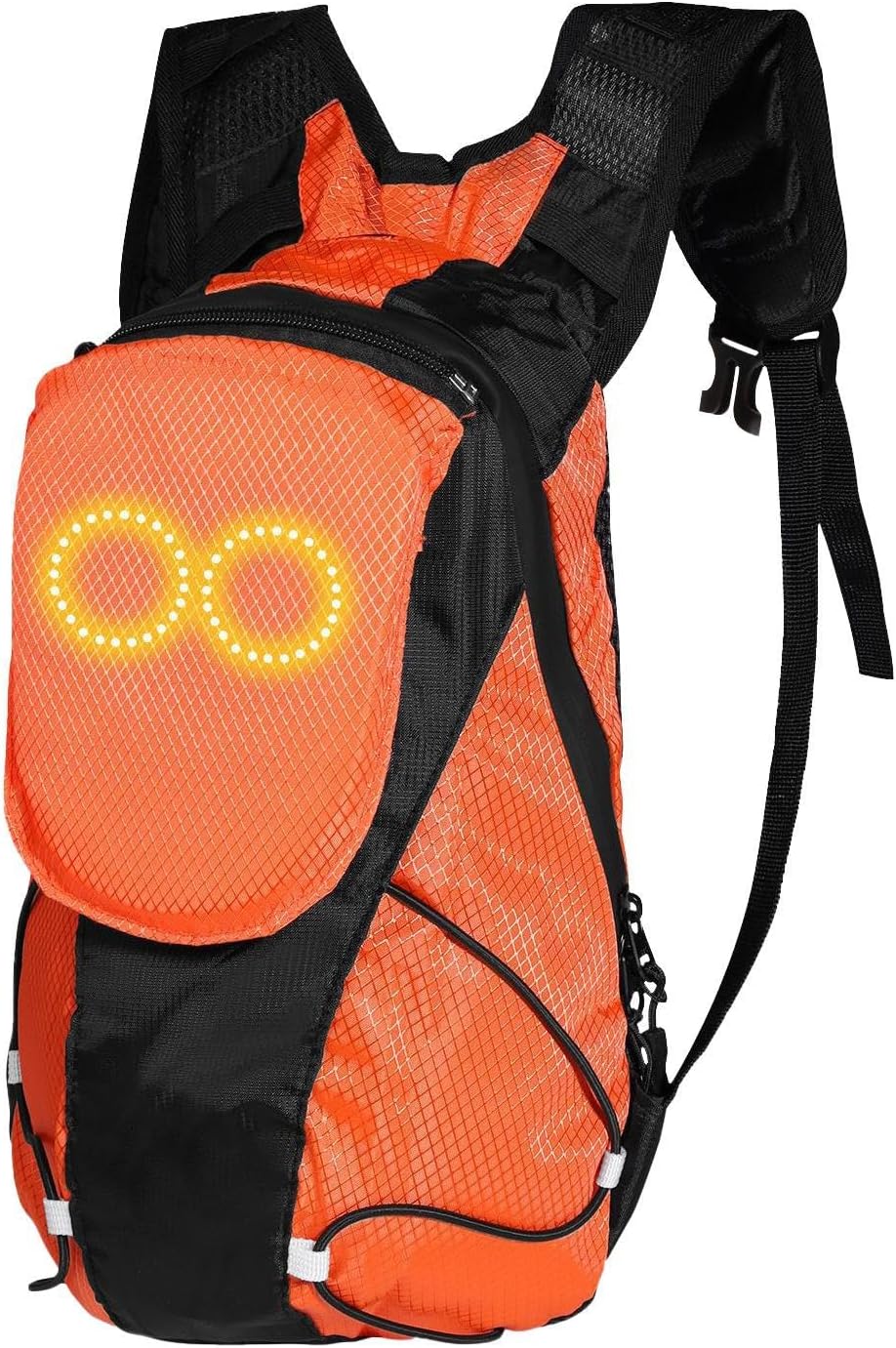 Unisex LED motorfietsrugzak voor veilige nachtritten. Zichtbaar met heldere gloed.