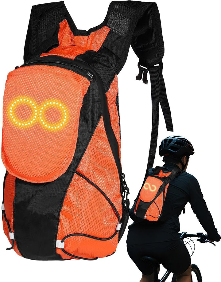 Stijlvolle LED motorfietsrugzak, perfect voor festivals en veilige nachtelijke reizen.