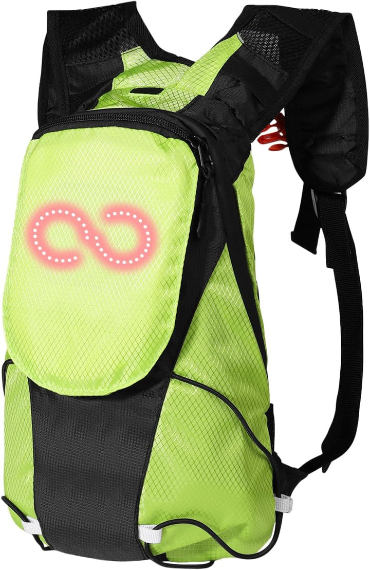 Unisex LED rugzak met geactiveerde gloed, essentieel voor veilige motor- en fietsritten.