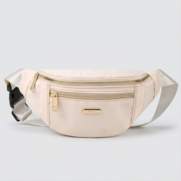 Stijlvolle unisex heuptas van waterafstotend nylon, biedt handsfree gemak en compacte organisatie.