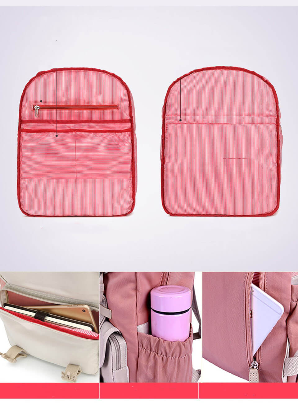 Duurzame polyester reisrugzak met grote capaciteit, lichtgewicht en waterbestendig, voor langdurig gebruik.