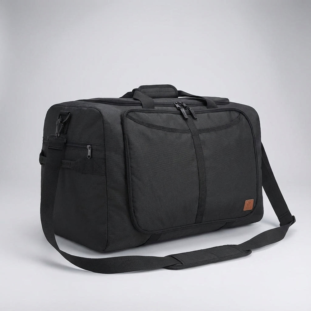 Close-up van het aparte schoenenvak in de LoadMate duffelbag. Houdt kleding schoon, perfect voor sportschoenen of vieze was.