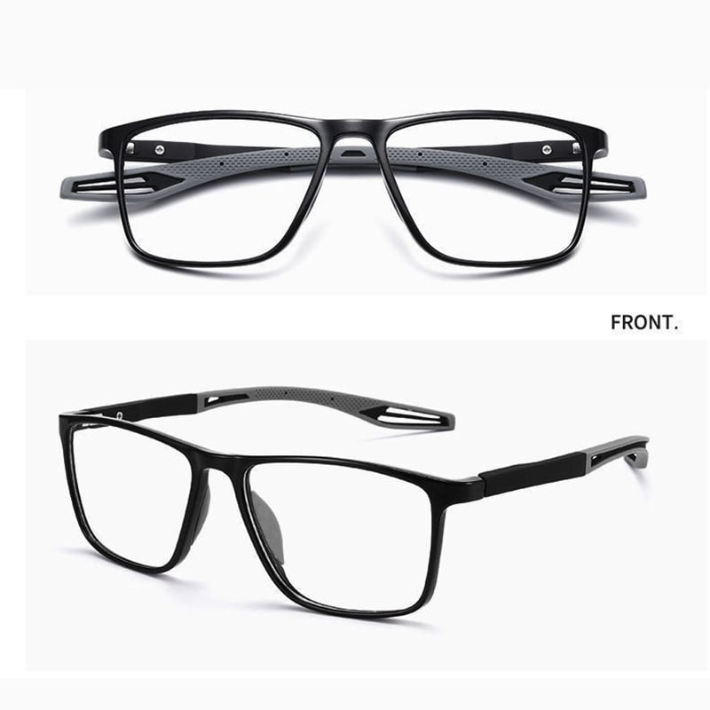 Zwarte unisex leesbril, multifocaal en lichtgewicht, ideaal voor lezen en afstand.