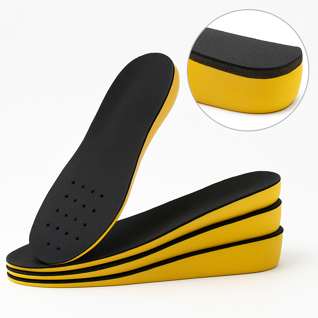 Unisex onzichtbare verhoger inlegzolen van siliconen voor meer lengte en comfort in elke schoen.
