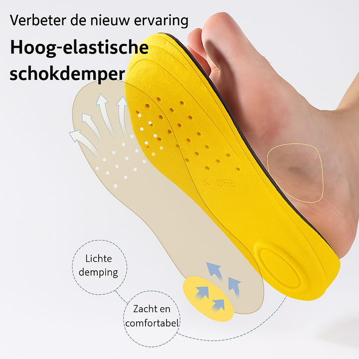 Onzichtbare verhoger inlegzolen, geschikt voor sneakers, laarzen en formele schoenen, voor discretie en comfort.
