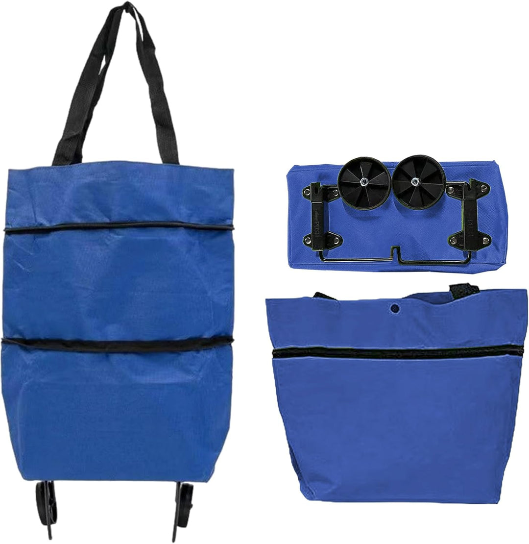 Unisex trolleytas met verstelbaar handvat en wielen, grote opslagruimte.