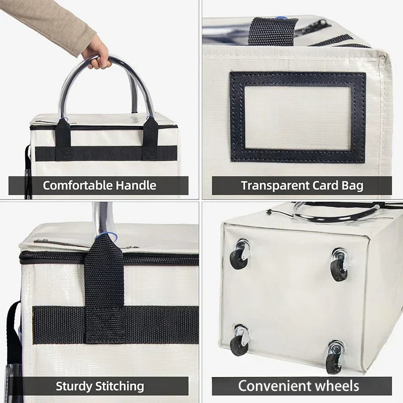Handige opvouwbare trolley winkelzak met wielen voor comfortabel boodschappen doen zonder sjouwen.