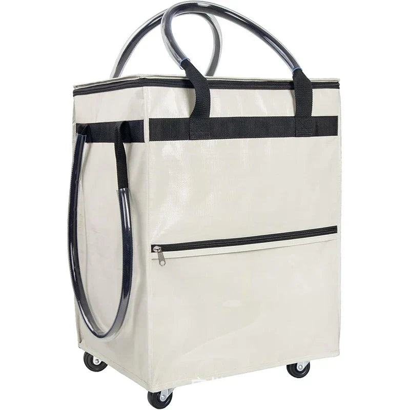Unisex opvouwbare trolley boodschappentas met wielen, praktische oplossing voor elke gebruiker.