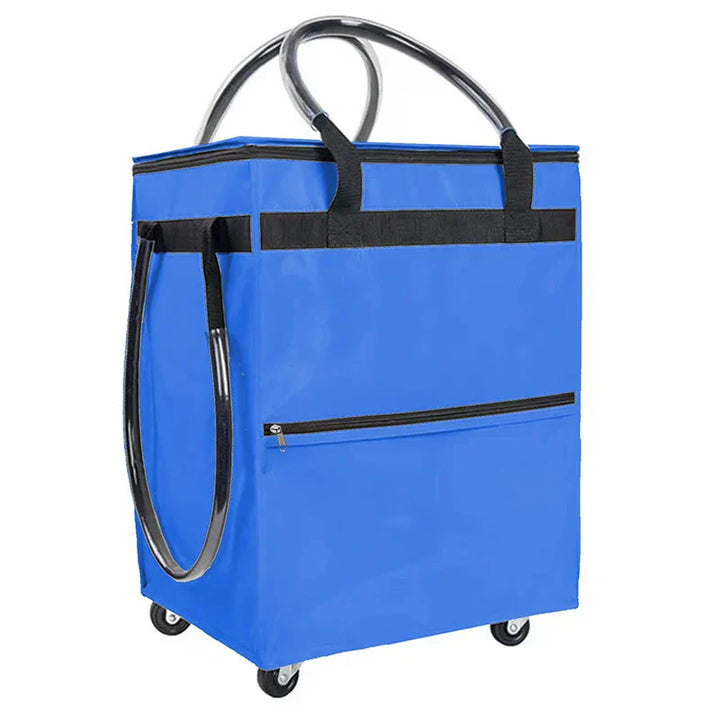 Multifunctionele opvouwbare trolley; ook te gebruiken als ruime sporttas of handige tuiniershulp.