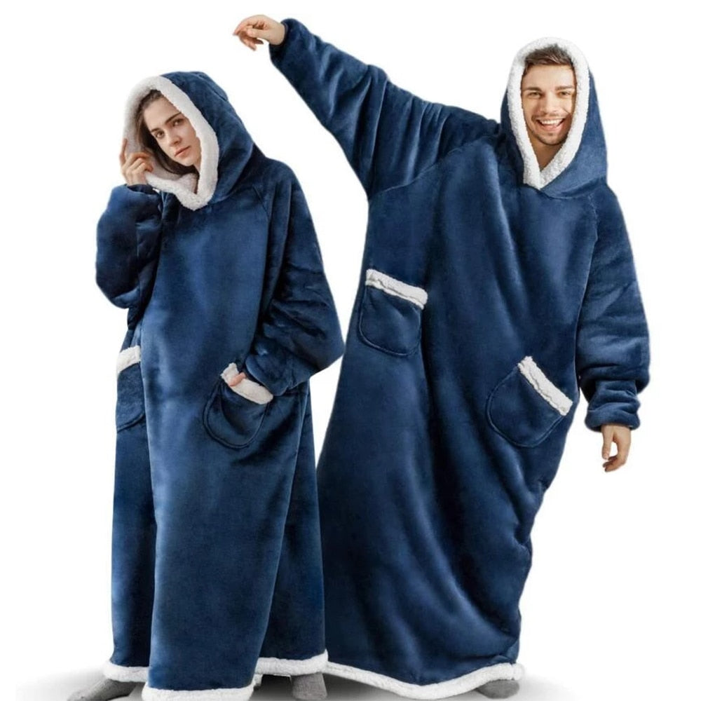 Unisex oversized hoodie deken met capuchon, ideaal voor ultiem comfort en warmte thuis. Perfecte loungewear.