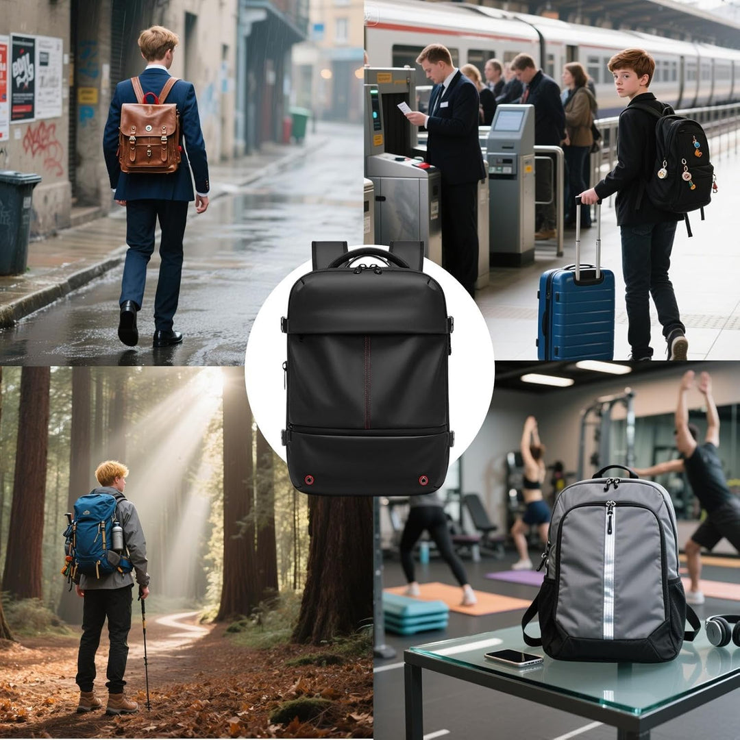 Waterdichte reisrugzak met compressie. Ideaal voor backpackers, uitbreidbaar en unisex.