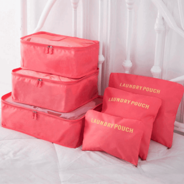 12-delige waterdichte unisex reistassen organizer set voor al je bagage en het inpakken.