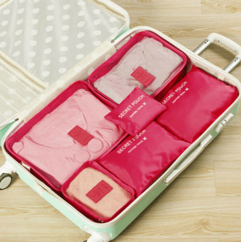 Complete 12-delige set reisorganizers voor koffer, waterdicht en unisex, ideaal voor vakantie.