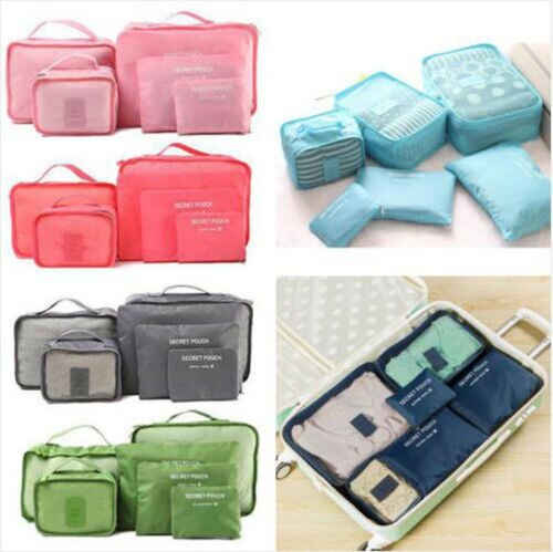 Unisex inpak organizer set (12 stuks) voor geordende koffer, ideaal voor elke reis en bestemming.