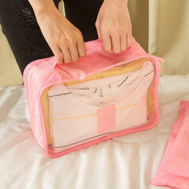 Cadeauset: 12-delige unisex reistassen organizer set, perfect voor elke georganiseerde reiziger.