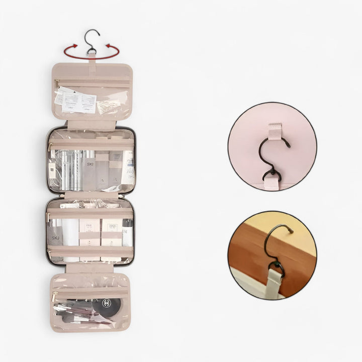 Duurzame unisex toilettas voor reizen; organiseer al je persoonlijke verzorging compact en efficiënt.