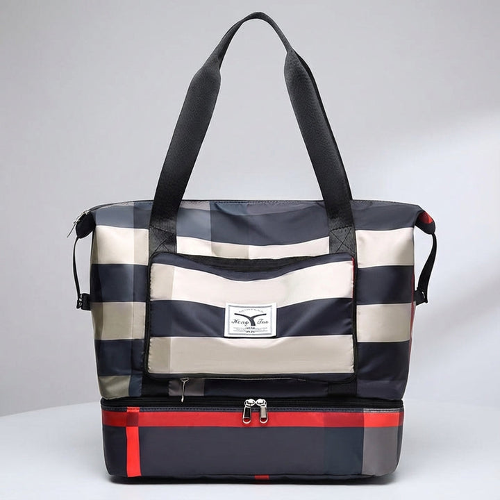 De veelzijdige Bagloria unisex duffeltas, met extra opbergruimte dankzij het bodemvak.