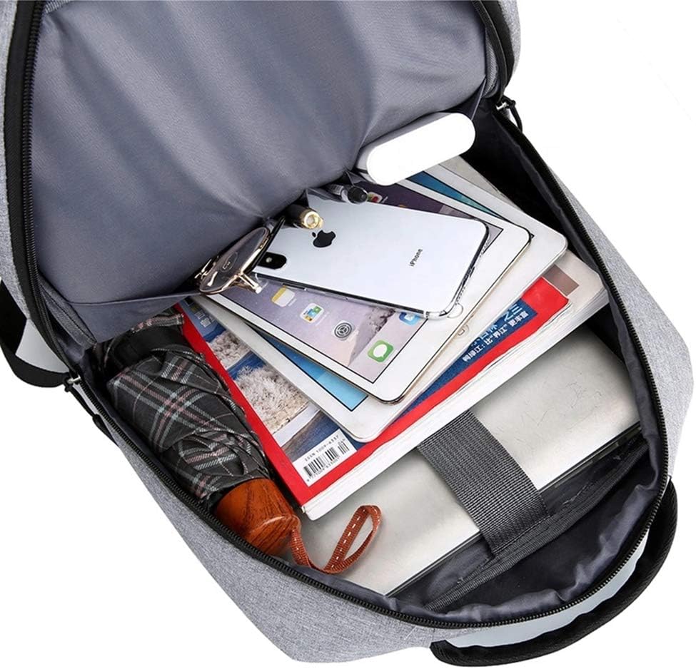 Grijze unisex laptoprugzak, slim en waterdicht met USB-poort; een moderne schooltas of werkrugzak voor pendelen.