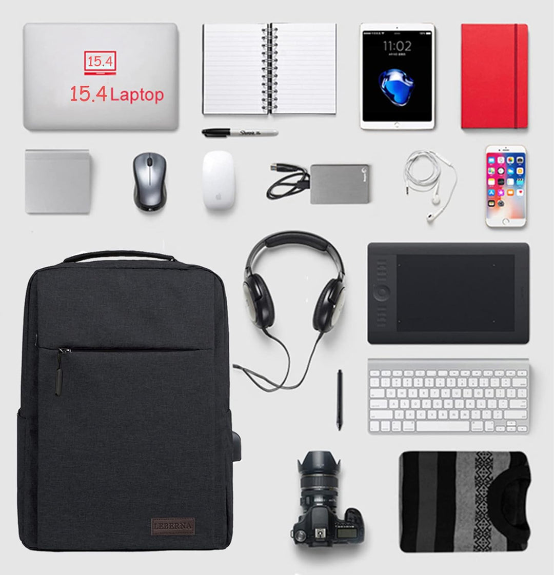 Veelzijdige waterdichte laptoprugzak met USB-poort, perfect als schooltas, werkrugzak of reisrugzak voor al uw accessoires.