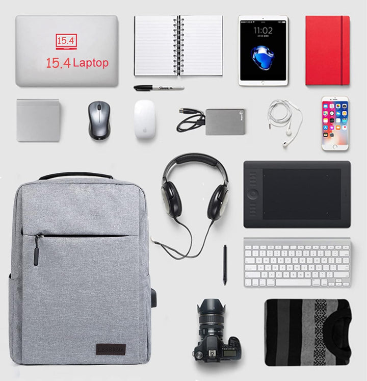 Stijlvolle unisex laptoprugzak, waterdicht en met USB-poort; de perfecte werkrugzak voor mannen en vrouwen.