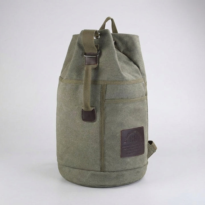 Khaki, zwarte, groene unisex stadsrugzak van Packhaven, stevig en ruim, ideaal voor werk of school met veel vakken.