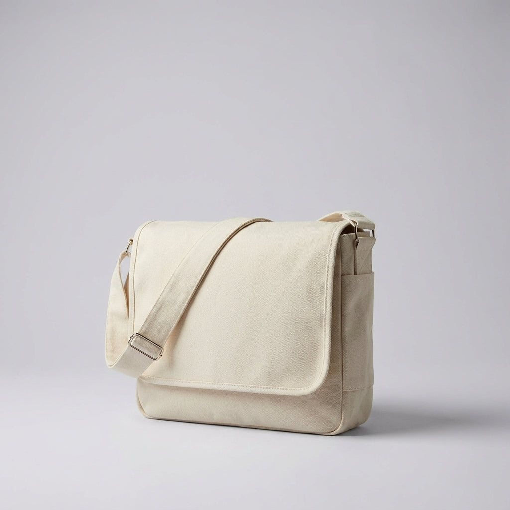 Duurzame CanvasVault messengerbag van stevig canvas, perfect als reistas of werktas voor mannen en vrouwen.
