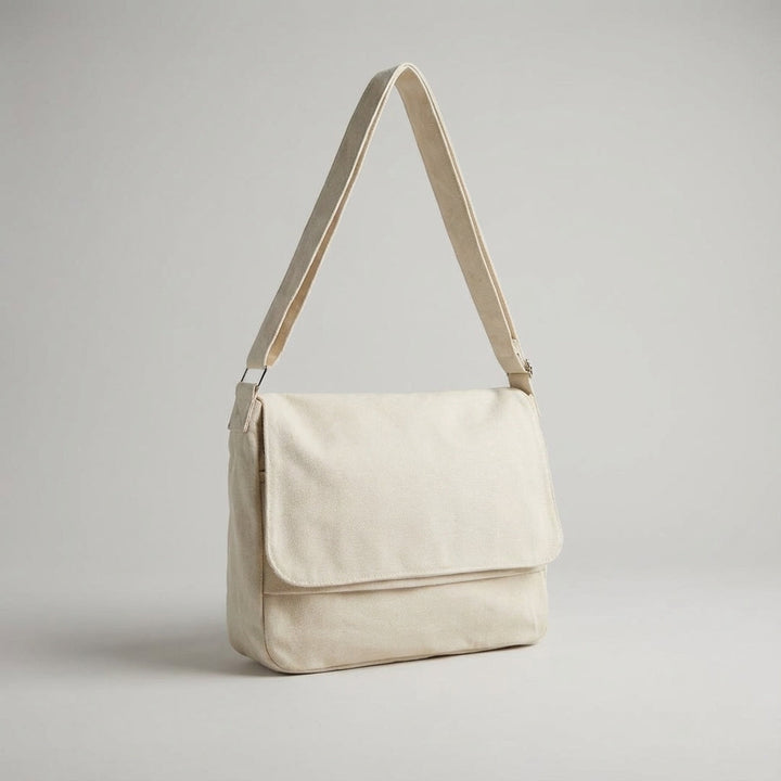 CanvasVault stevige unisex canvas tas, ideaal voor school, werk of reizen. Comfortabele en duurzame schoudertas.