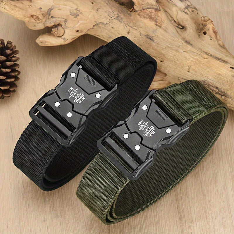 Unisex tactische nylon riem met stevige gesp, ideaal voor outdoor, sport en dagelijks comfort.